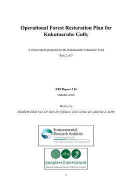 Operational Forest Restoration Plan for Kukutaaruhe Gully