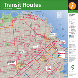 Civic Center / UN Plaza Transit Routes Map (PDF)