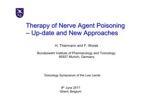 Therapy of Nerve Agent Poisoning O F O P Nu Enhanced O Elimination by Scavengers