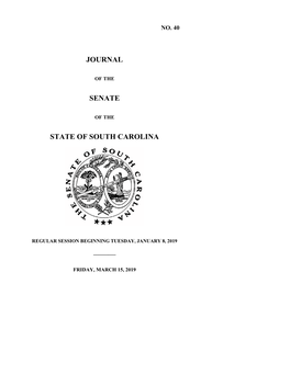 Journal Senate State of South Carolina