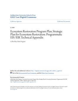 Ecosystem Restoration Program Plan, Strategic Plan for Ecosystem Restoration