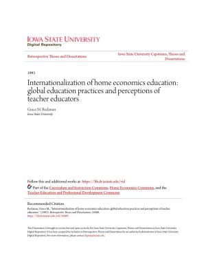 Internationalization of Home Economics Education: Global Education Practices and Perceptions of Teacher Educators Grace M