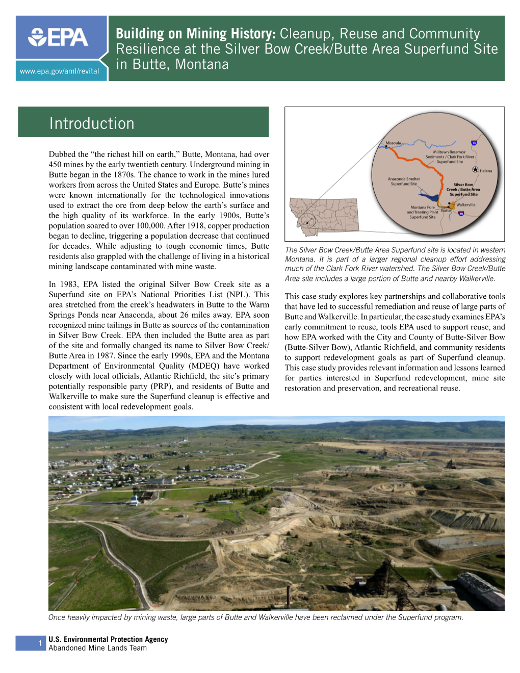 Silver Bow Creek/Butte Area Superfund Site in Butte, Montana