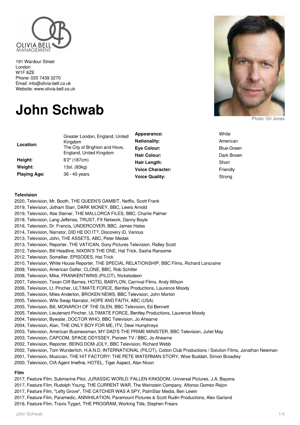 John Schwab 1/4 191 Wardour Street London