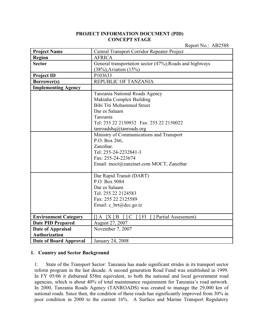 Project Information Document (Pid) s42