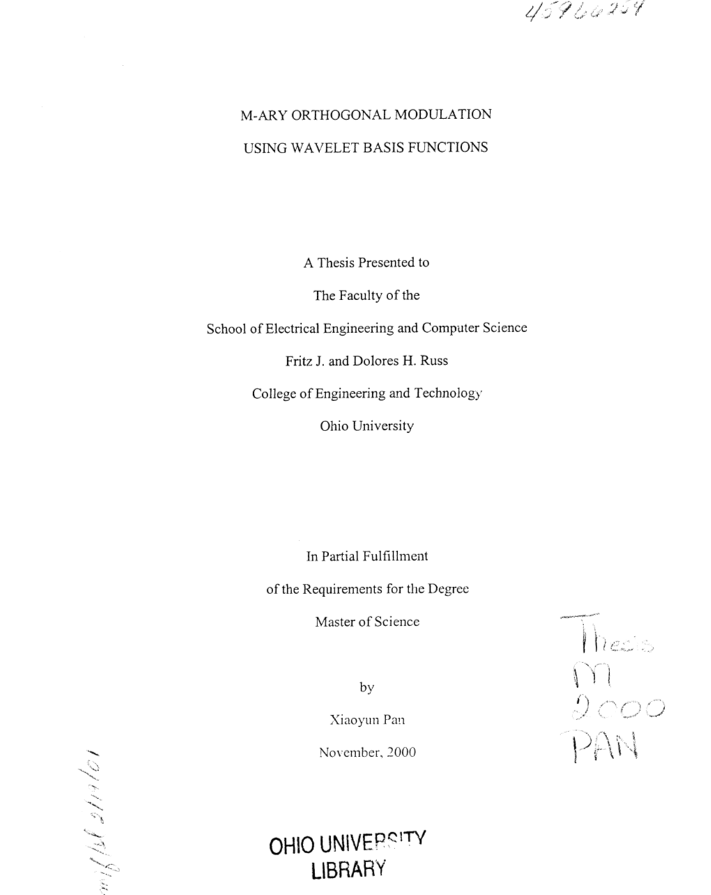 M-Ary Orthogonal Modulation Using Wavelet