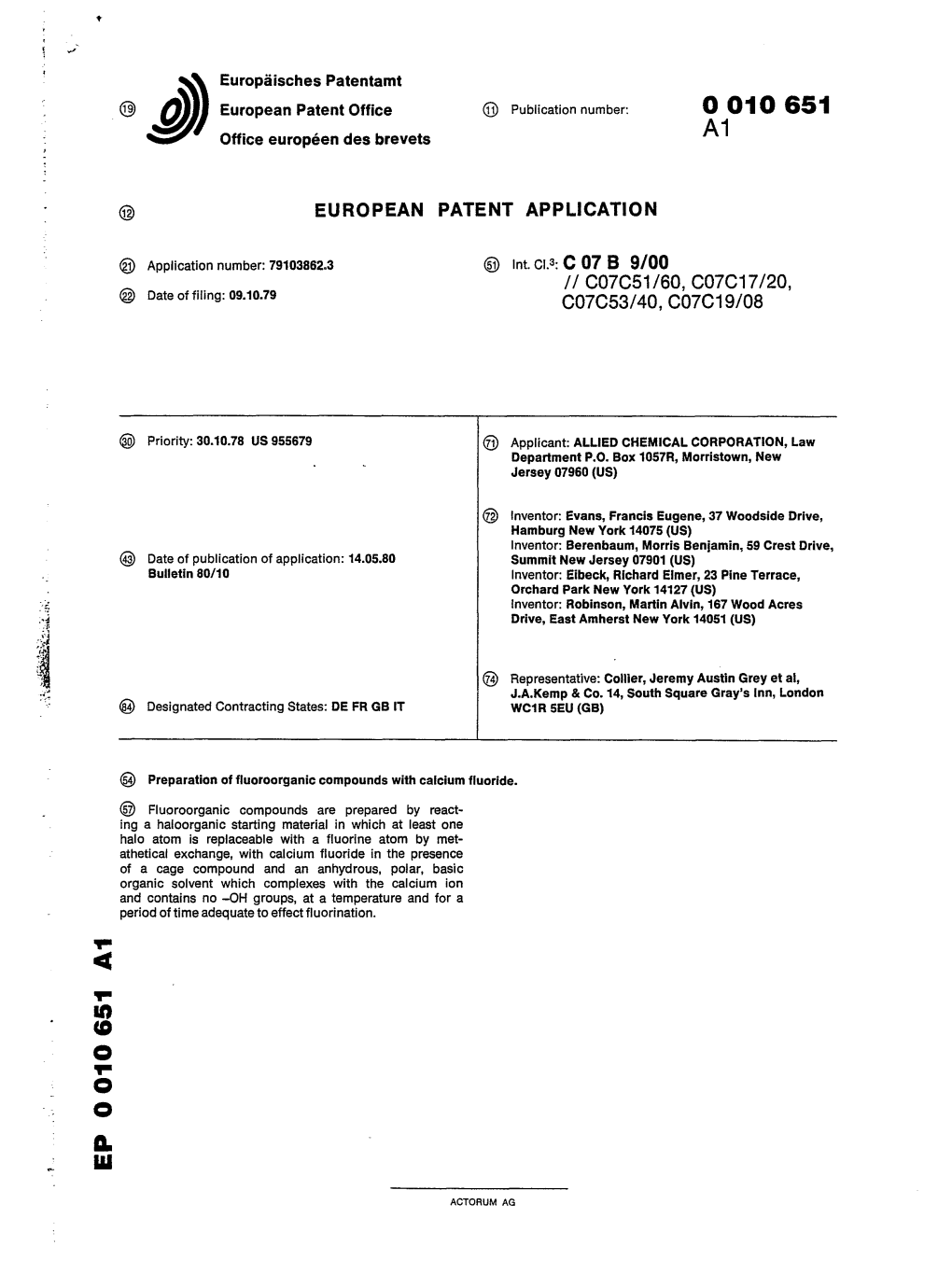 Preparation of Fluoroorganic Compounds with Calcium Fluoride