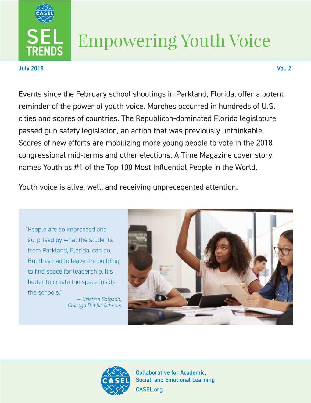 CASEL SEL Trends: Empowering Youth Voice