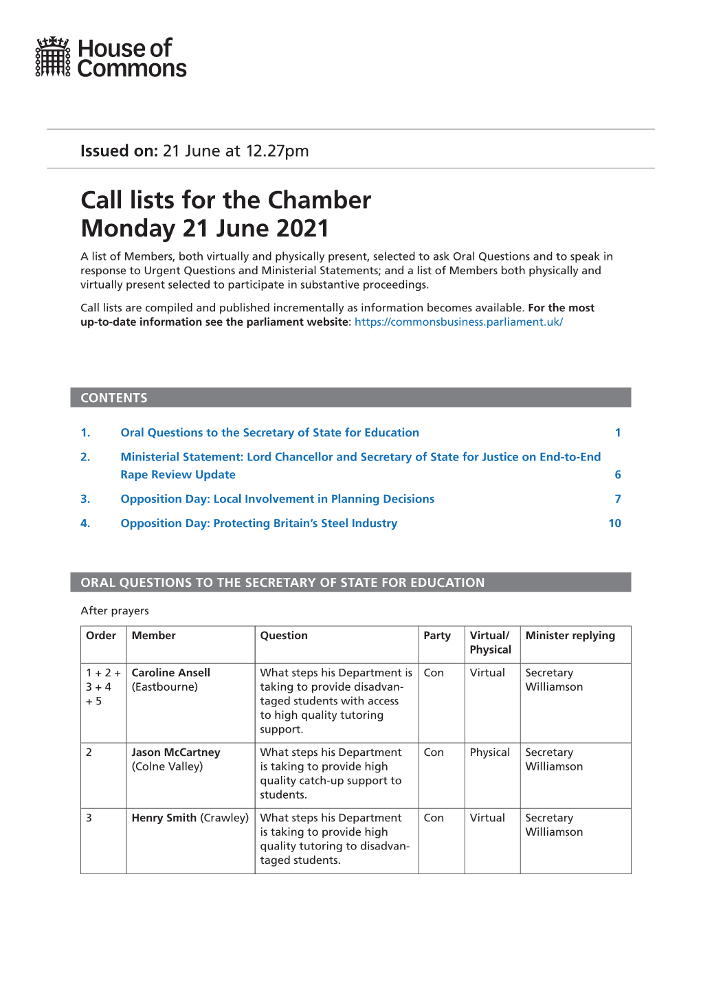 View Call List: Chamber PDF File 0.08 MB