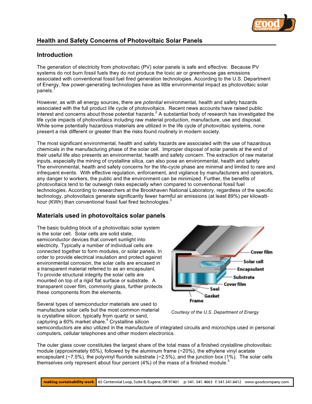 Health and Safety Concerns of Photovoltaic Solar Panels Introduction