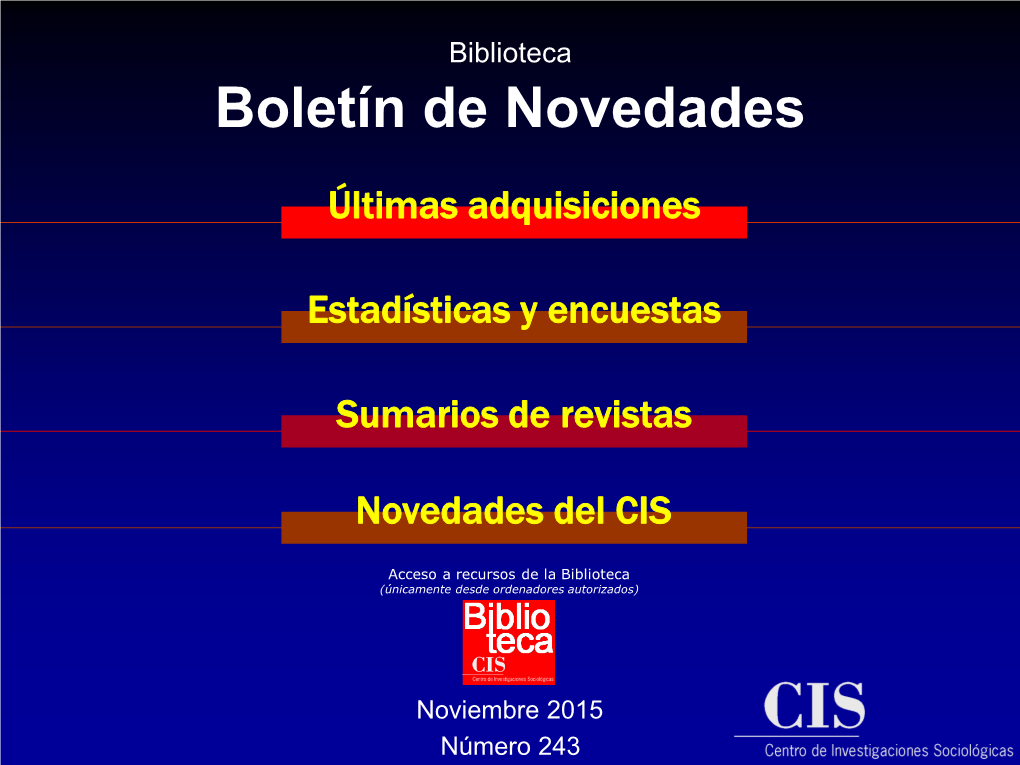 Boletín De Novedades