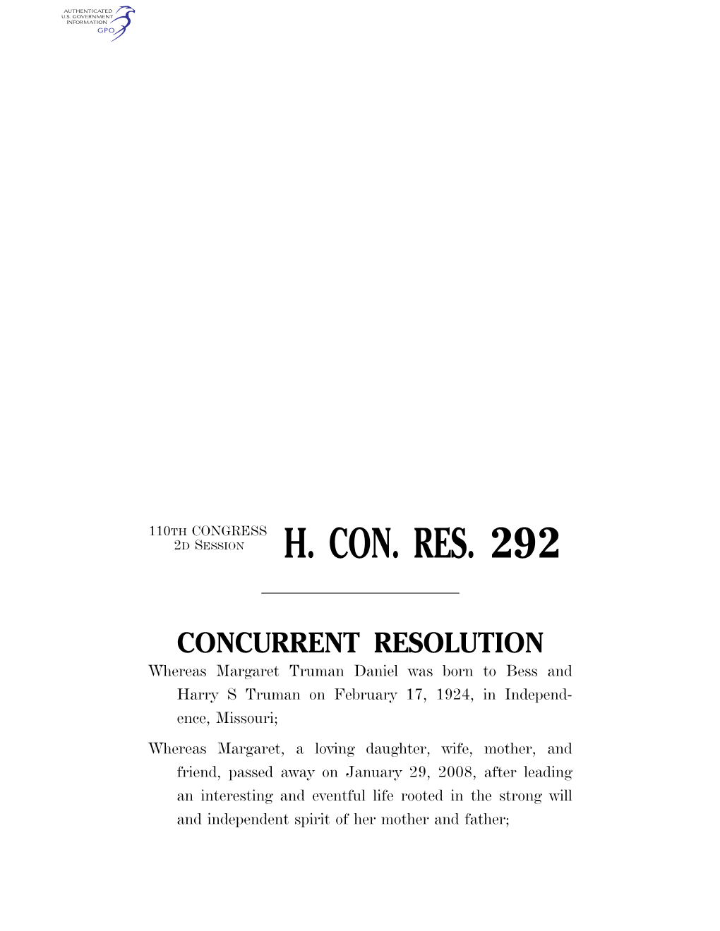 H. Con. Res. 292