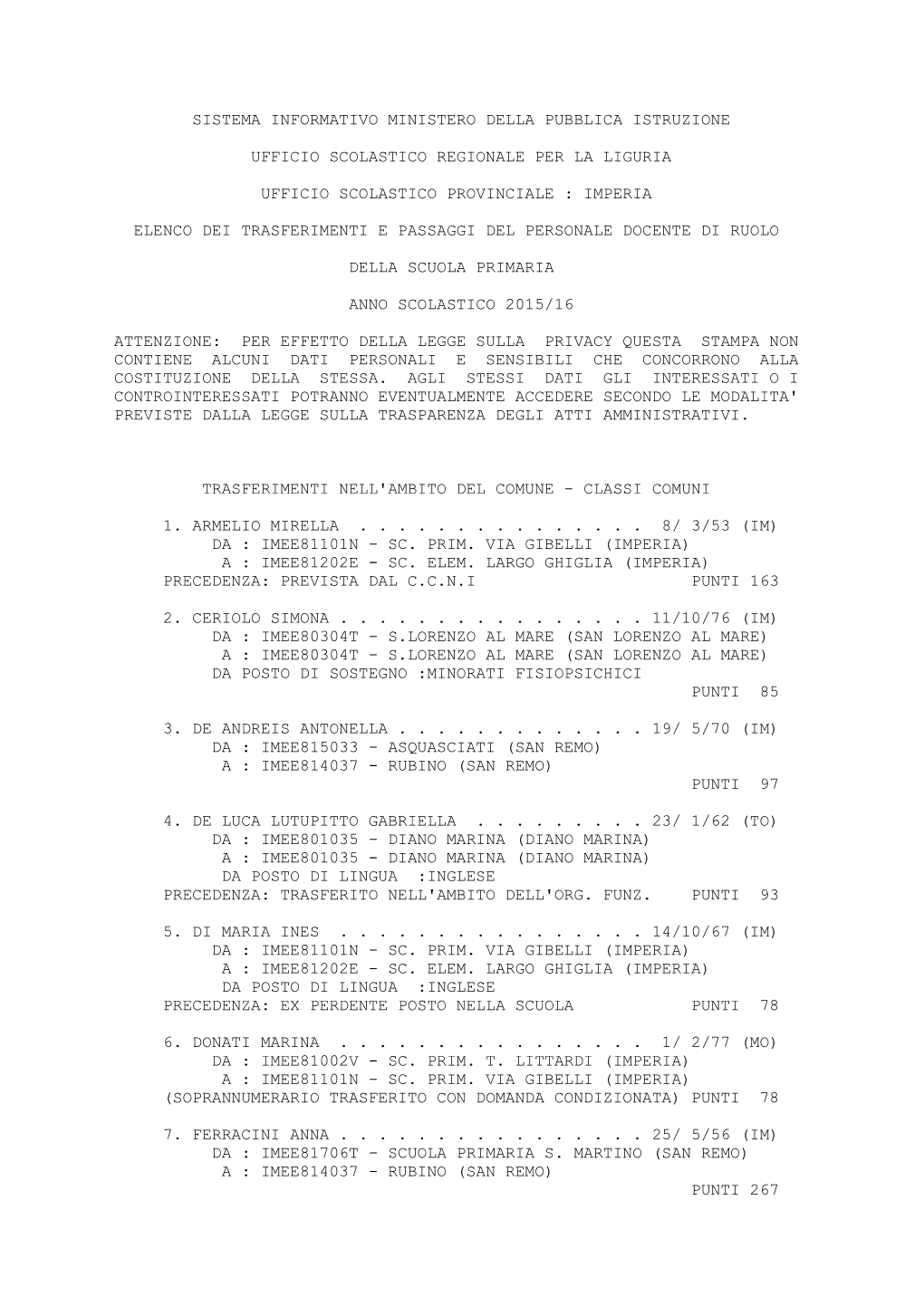 Sistema Informativo Ministero Della Pubblica Istruzione