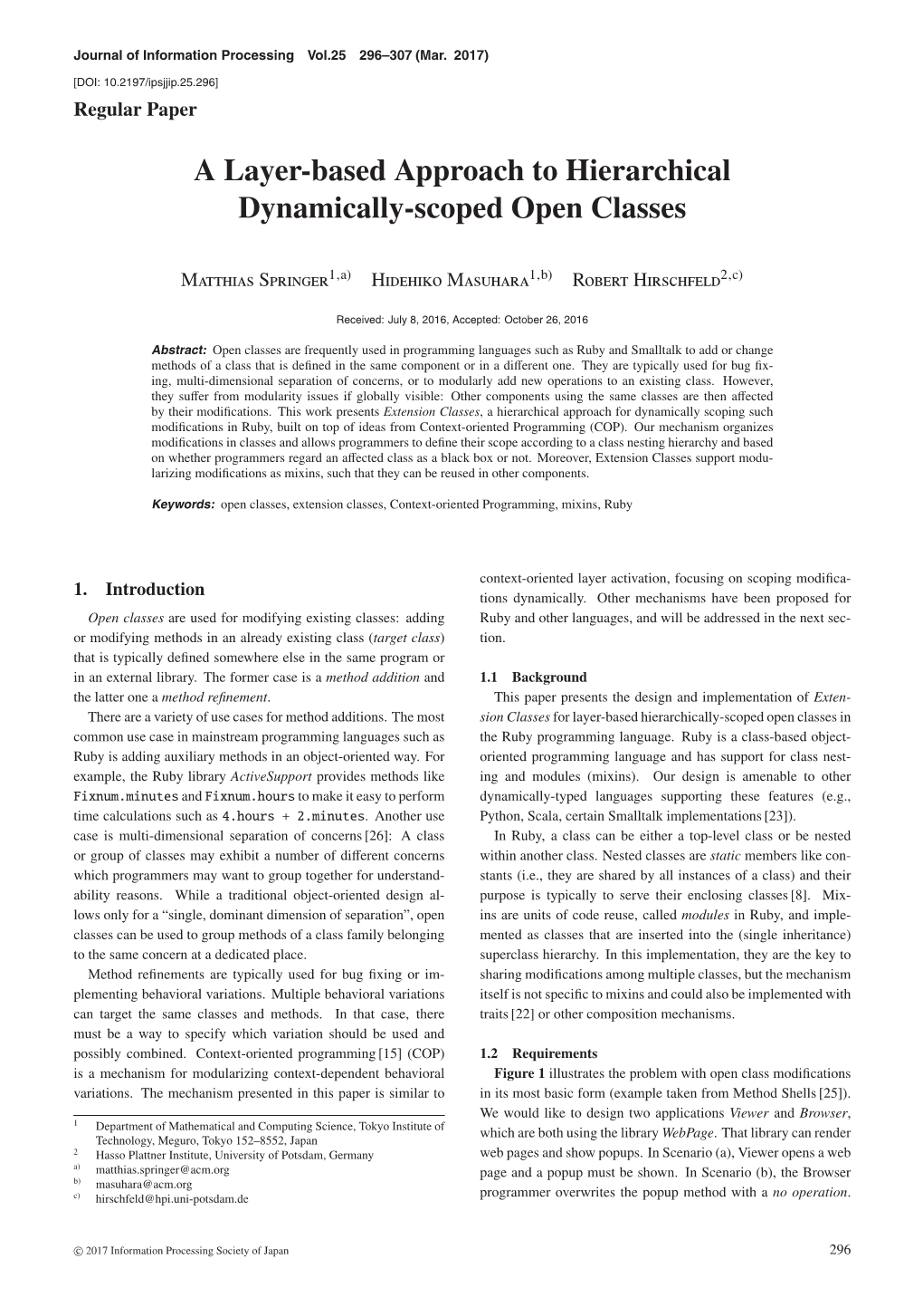 A Layer-Based Approach to Hierarchical Dynamically-Scoped Open Classes