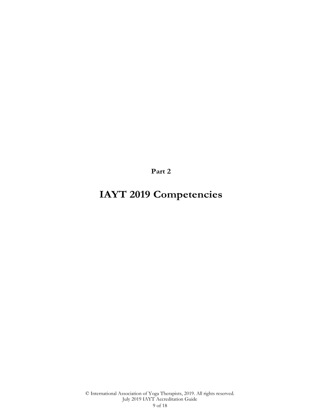 IAYT 2019 Competencies