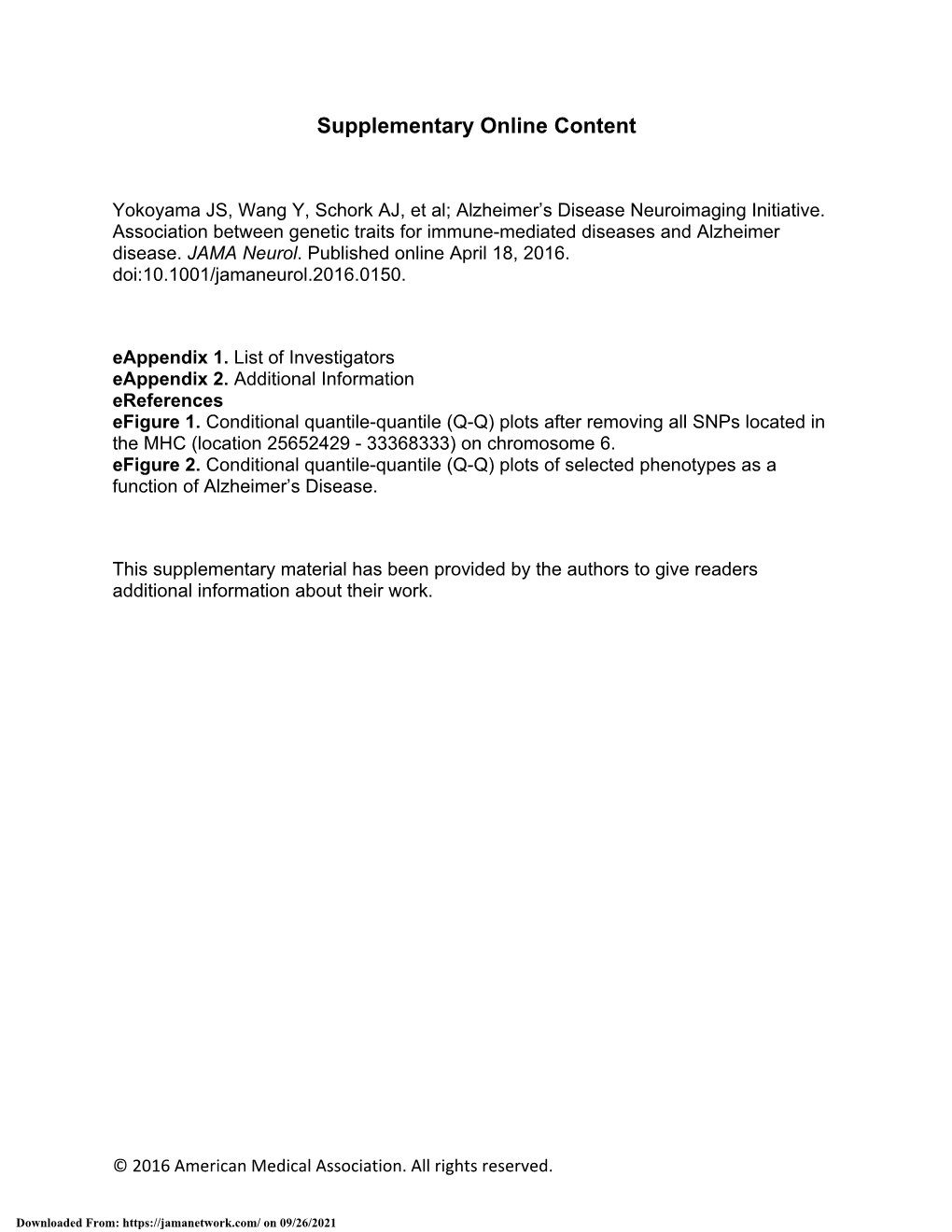 Association Between Genetic Traits for Immune-Mediated Diseases and Alzheimer Disease