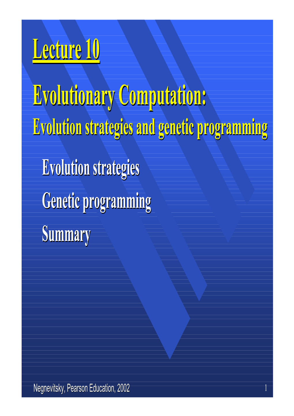 Evolutionary Computation: Genetic Programming