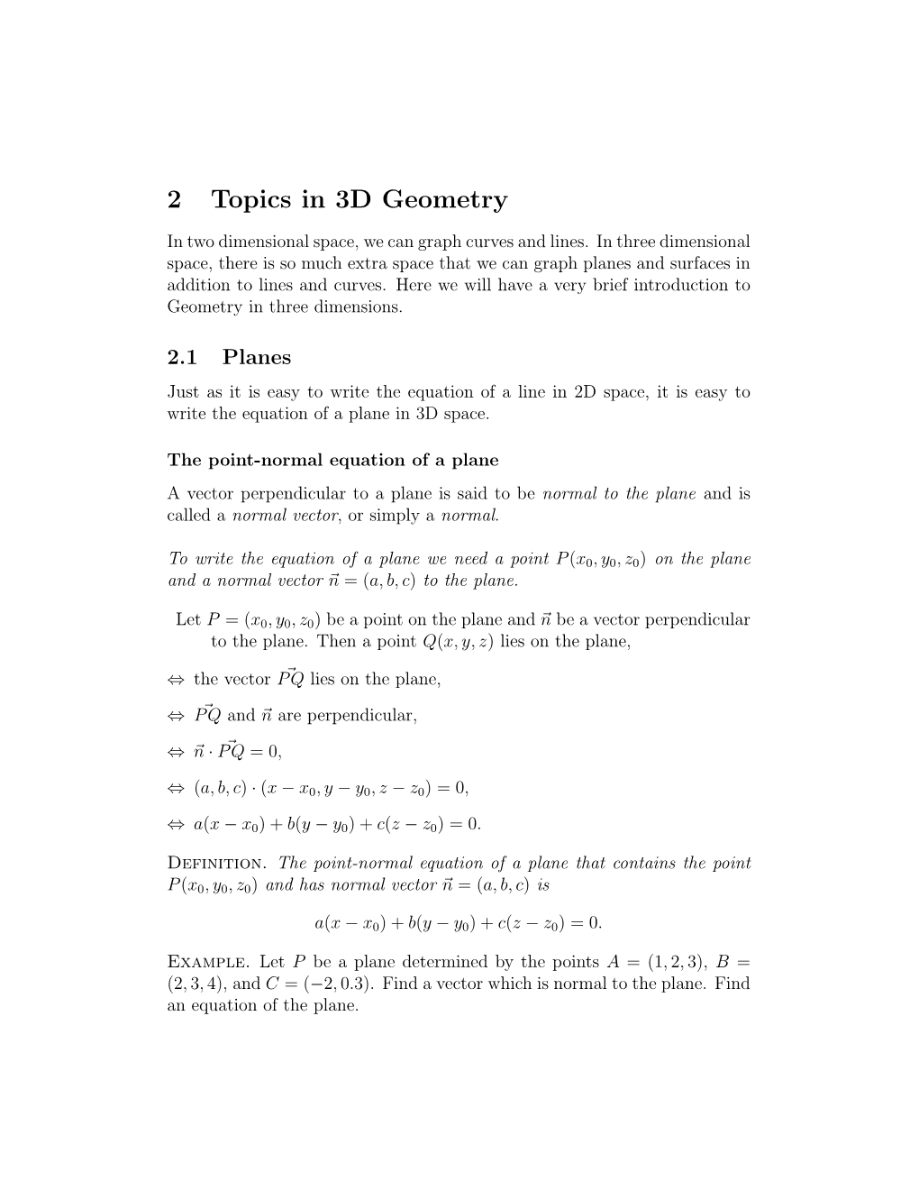 2 Topics in 3D Geometry