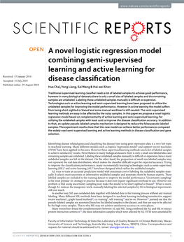 A Novel Logistic Regression Model Combining Semi-Supervised