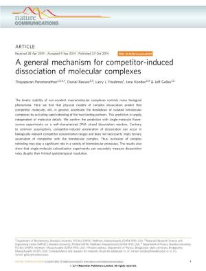 A General Mechanism for Competitor-Induced Dissociation of Molecular Complexes