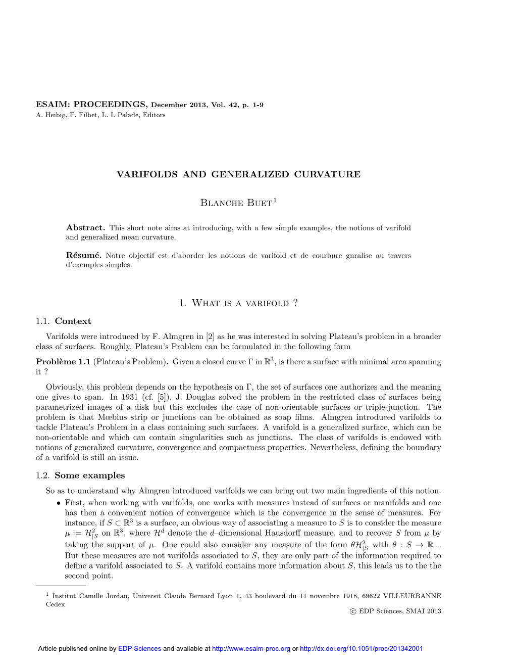 Varifolds and Generalized Curvature