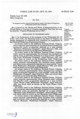 Virginia Wilderness Act of 1984"