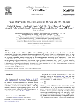 Radar Observations of E-Class Asteroids 44 Nysa and 434 Hungaria