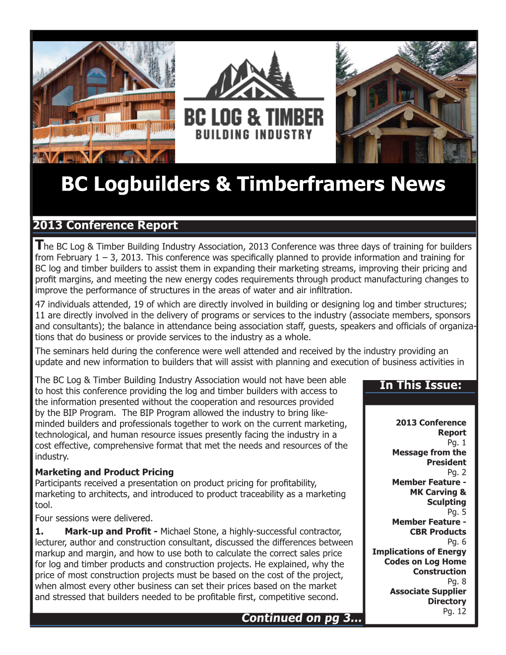 BC Logbuilders & Timberframers News