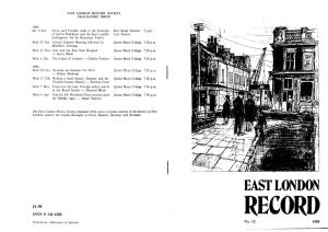 EAST LONDON RECORD RECORD Editor: Co1m Kerrigan