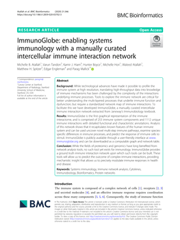 Immunoglobe: Enabling Systems Immunology with a Manually Curated Intercellular Immune Interaction Network Michelle B