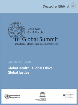 11Th Global Summit of National Ethics / Bioethics Committees