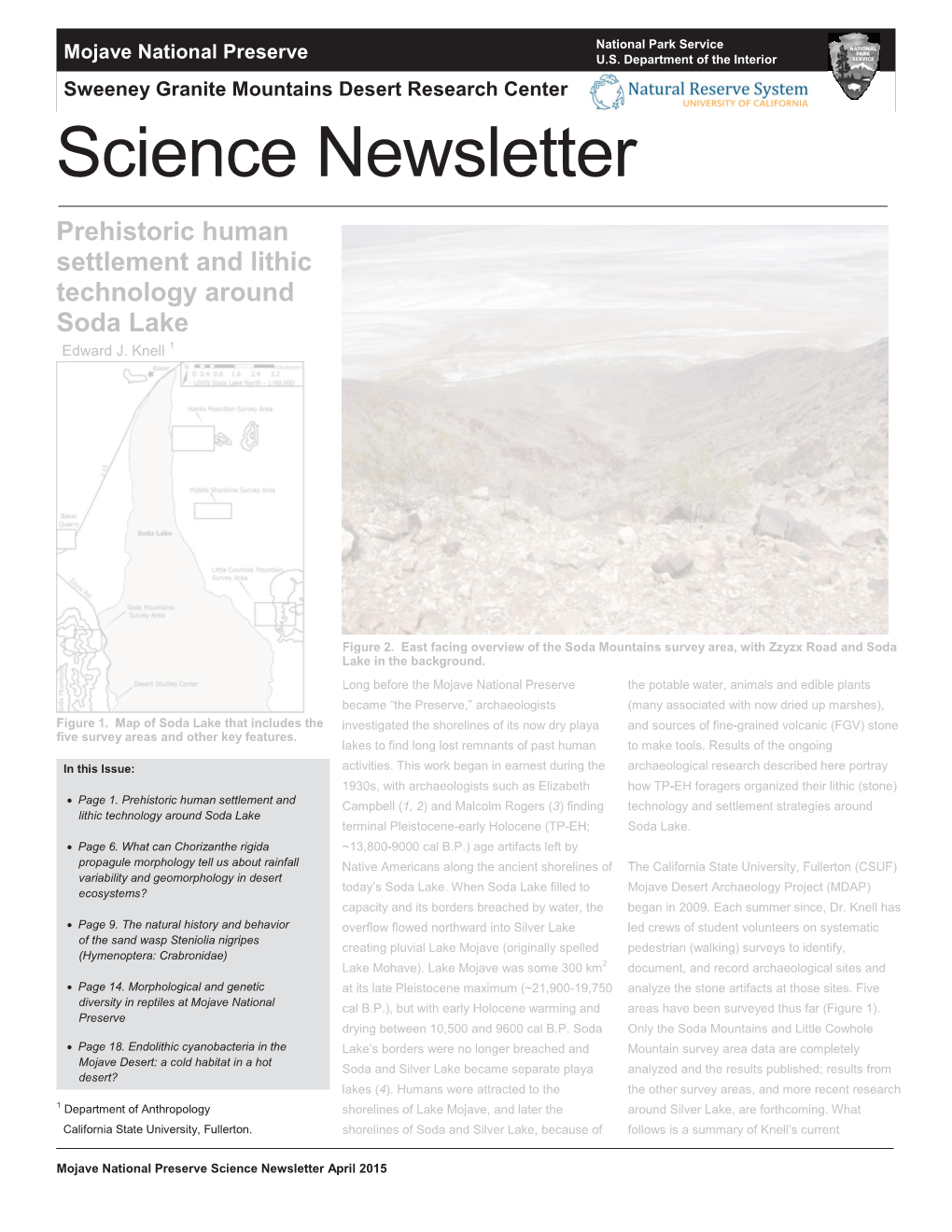 Mojave National Preserve Science Newsletter 8