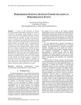 Science Communication As Performative Event