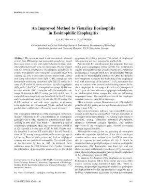 An Improved Method to Visualize Eosinophils in Eosinophilic Esophagitis
