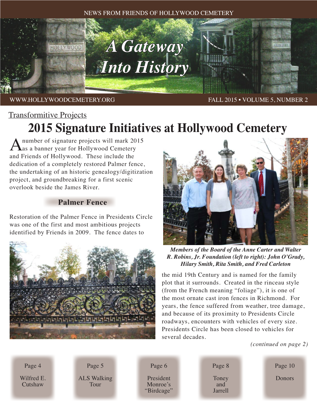 Read the Fall 2015 Newsletter