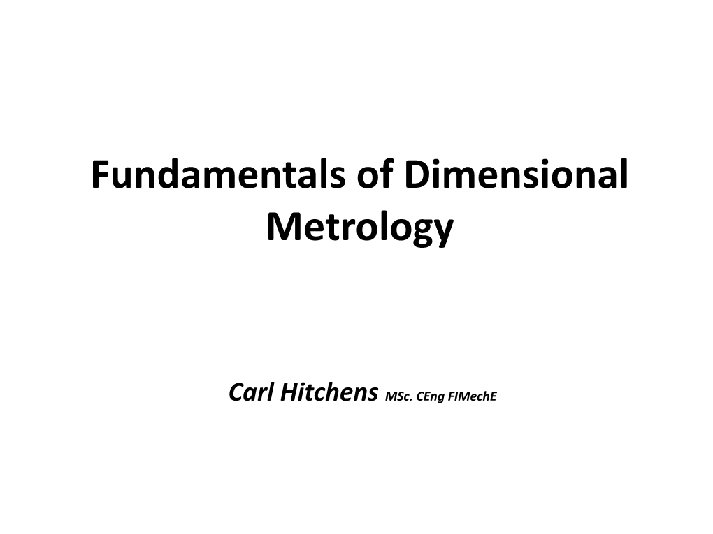 Fundamentals of Dimensional Metrology