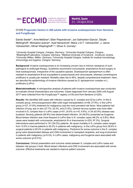 Prognostic Factors in 260 Adults with Invasive Scedosporiosis from Literature and Fungiscope