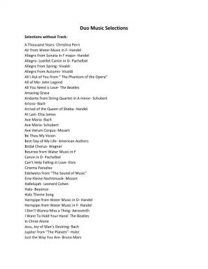 Music Selection List.Docx (Pdf)