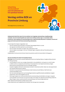 Verslag Online BZK En Provincie Limburg