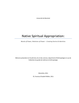 Native Spiritual Appropriation
