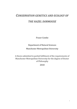 Conservation Genetics and Ecology of the Hazel