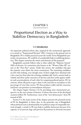 Proportional Election As a Way to Stabilize Democracy in Bangladesh