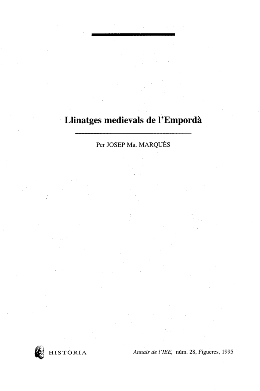 Llinatges Medievals De I'empordh