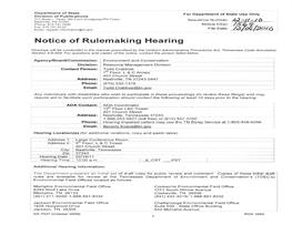 Notice of Rulemaking Hearing