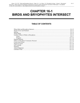 Volume 2, Chapter 16-1: Birds and Bryophytes Intersect