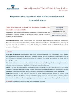Vargas KEA, Et Al. Hepatotoxicity Associated with Methylstenbolone and Copyright© Vargas KEA, Et Al