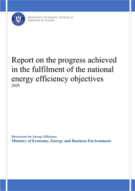 Report on the Progress Achieved in the Fulfilment of the National Energy Efficiency Objectives 2020