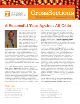 Crosssections the Newsletter for UT Physics Alumni & Friends