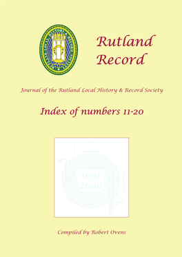 The Rutland Record Index for Records 11