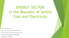 Electricity Production Secotr in Serbia